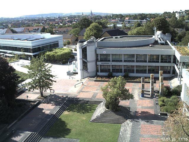 Foto der Webcam: Verwaltungsgeb&auml;ude, Innenhof mit Audimax, H&ouml;rsaal-Geb&auml;ude 1
