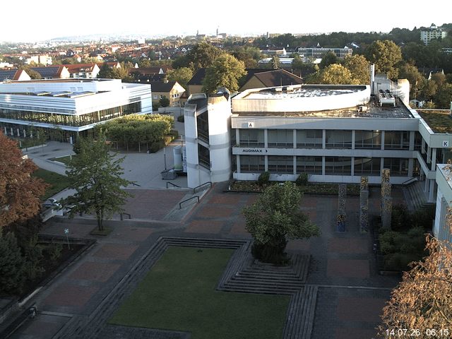 Foto der Webcam: Verwaltungsgeb&auml;ude, Innenhof mit Audimax, H&ouml;rsaal-Geb&auml;ude 1