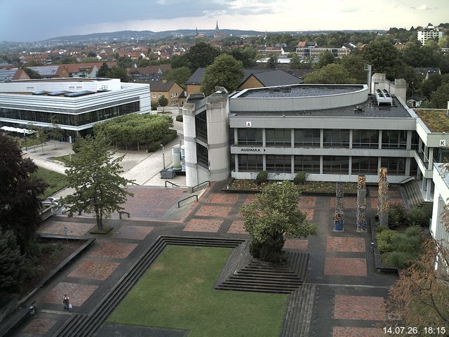 Foto der Webcam: Verwaltungsgeb&auml;ude, Innenhof mit Audimax, H&ouml;rsaal-Geb&auml;ude 1