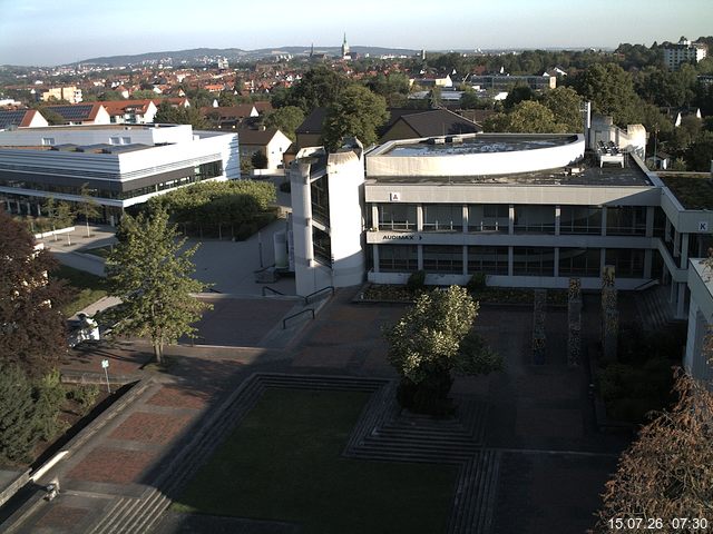 Foto der Webcam: Verwaltungsgeb&auml;ude, Innenhof mit Audimax, H&ouml;rsaal-Geb&auml;ude 1