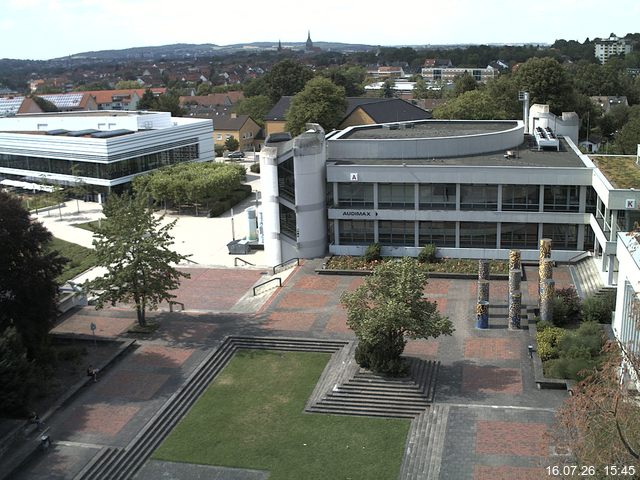 Foto der Webcam: Verwaltungsgeb&auml;ude, Innenhof mit Audimax, H&ouml;rsaal-Geb&auml;ude 1