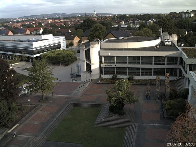 Foto der Webcam: Verwaltungsgeb&auml;ude, Innenhof mit Audimax, H&ouml;rsaal-Geb&auml;ude 1