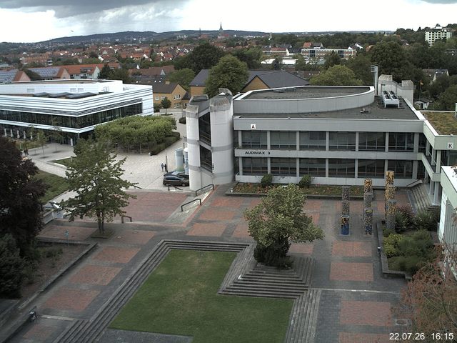 Foto der Webcam: Verwaltungsgeb&auml;ude, Innenhof mit Audimax, H&ouml;rsaal-Geb&auml;ude 1