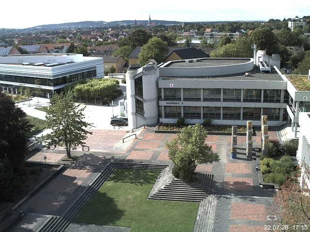 Foto der Webcam: Verwaltungsgeb&auml;ude, Innenhof mit Audimax, H&ouml;rsaal-Geb&auml;ude 1