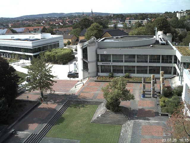 Foto der Webcam: Verwaltungsgeb&auml;ude, Innenhof mit Audimax, H&ouml;rsaal-Geb&auml;ude 1