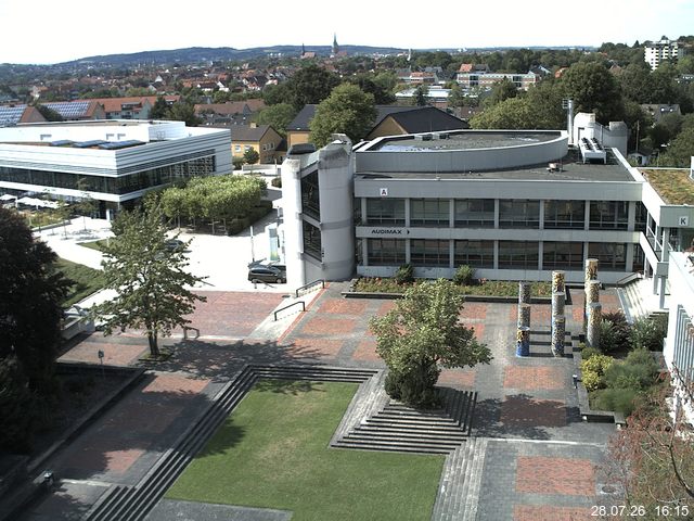 Foto der Webcam: Verwaltungsgeb&auml;ude, Innenhof mit Audimax, H&ouml;rsaal-Geb&auml;ude 1