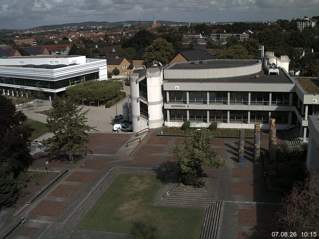 Foto der Webcam: Verwaltungsgeb&auml;ude, Innenhof mit Audimax, H&ouml;rsaal-Geb&auml;ude 1