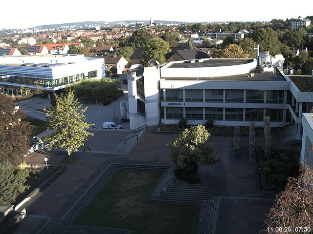 Foto der Webcam: Verwaltungsgeb&auml;ude, Innenhof mit Audimax, H&ouml;rsaal-Geb&auml;ude 1