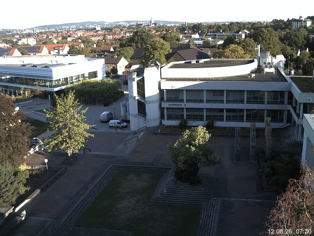 Foto der Webcam: Verwaltungsgeb&auml;ude, Innenhof mit Audimax, H&ouml;rsaal-Geb&auml;ude 1