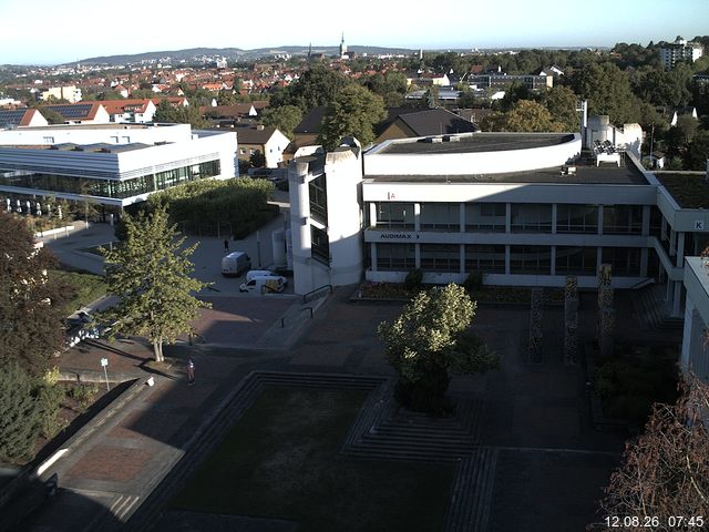 Foto der Webcam: Verwaltungsgeb&auml;ude, Innenhof mit Audimax, H&ouml;rsaal-Geb&auml;ude 1