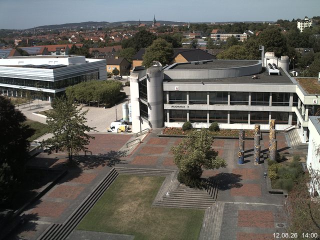 Foto der Webcam: Verwaltungsgeb&auml;ude, Innenhof mit Audimax, H&ouml;rsaal-Geb&auml;ude 1