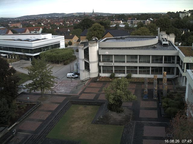 Foto der Webcam: Verwaltungsgeb&auml;ude, Innenhof mit Audimax, H&ouml;rsaal-Geb&auml;ude 1
