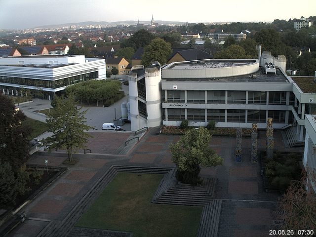 Foto der Webcam: Verwaltungsgeb&auml;ude, Innenhof mit Audimax, H&ouml;rsaal-Geb&auml;ude 1