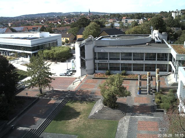Foto der Webcam: Verwaltungsgeb&auml;ude, Innenhof mit Audimax, H&ouml;rsaal-Geb&auml;ude 1