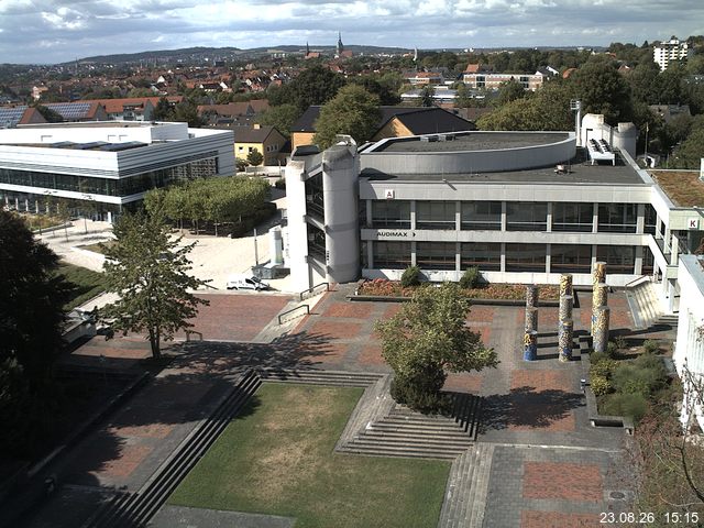 Foto der Webcam: Verwaltungsgeb&auml;ude, Innenhof mit Audimax, H&ouml;rsaal-Geb&auml;ude 1