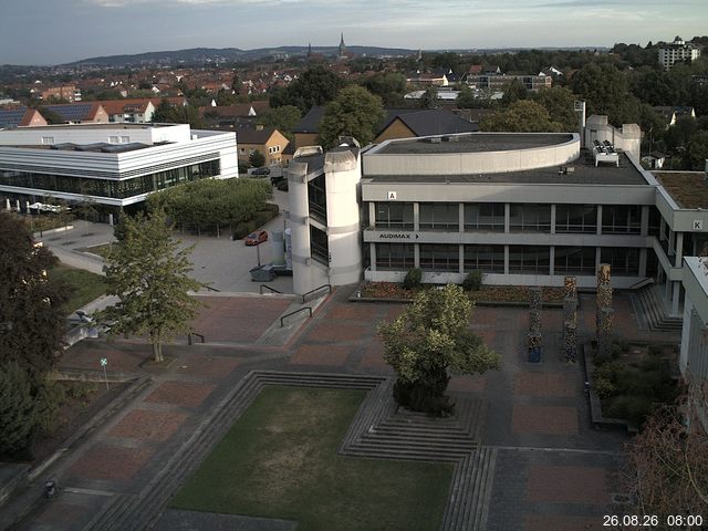 Foto der Webcam: Verwaltungsgeb&auml;ude, Innenhof mit Audimax, H&ouml;rsaal-Geb&auml;ude 1