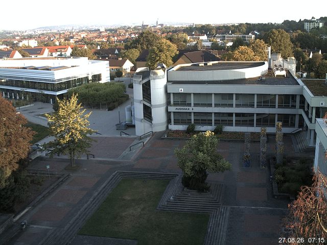 Foto der Webcam: Verwaltungsgeb&auml;ude, Innenhof mit Audimax, H&ouml;rsaal-Geb&auml;ude 1