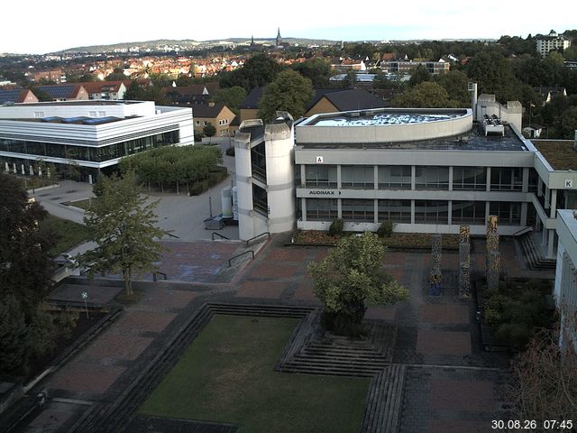 Foto der Webcam: Verwaltungsgeb&auml;ude, Innenhof mit Audimax, H&ouml;rsaal-Geb&auml;ude 1