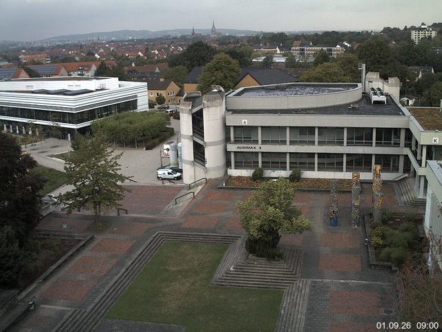 Foto der Webcam: Verwaltungsgeb&auml;ude, Innenhof mit Audimax, H&ouml;rsaal-Geb&auml;ude 1