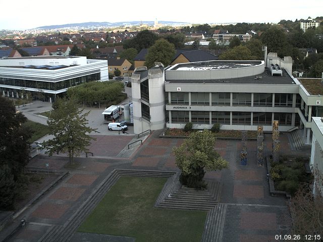 Foto der Webcam: Verwaltungsgeb&auml;ude, Innenhof mit Audimax, H&ouml;rsaal-Geb&auml;ude 1