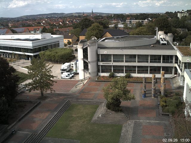 Foto der Webcam: Verwaltungsgeb&auml;ude, Innenhof mit Audimax, H&ouml;rsaal-Geb&auml;ude 1