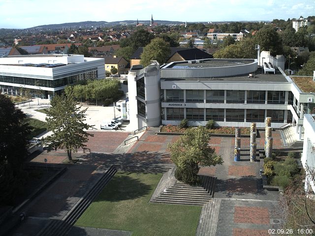 Foto der Webcam: Verwaltungsgeb&auml;ude, Innenhof mit Audimax, H&ouml;rsaal-Geb&auml;ude 1