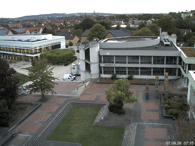 Foto der Webcam: Verwaltungsgeb&auml;ude, Innenhof mit Audimax, H&ouml;rsaal-Geb&auml;ude 1