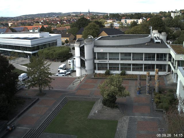 Foto der Webcam: Verwaltungsgeb&auml;ude, Innenhof mit Audimax, H&ouml;rsaal-Geb&auml;ude 1