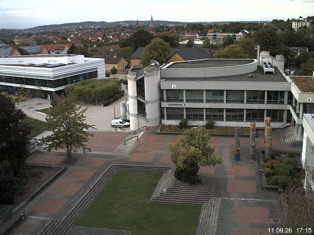 Foto der Webcam: Verwaltungsgeb&auml;ude, Innenhof mit Audimax, H&ouml;rsaal-Geb&auml;ude 1