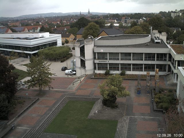 Foto der Webcam: Verwaltungsgeb&auml;ude, Innenhof mit Audimax, H&ouml;rsaal-Geb&auml;ude 1