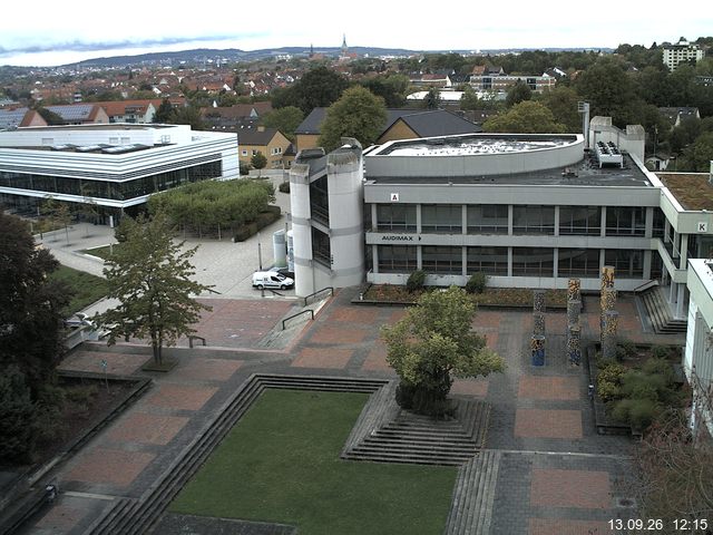 Foto der Webcam: Verwaltungsgeb&auml;ude, Innenhof mit Audimax, H&ouml;rsaal-Geb&auml;ude 1