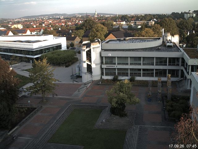 Foto der Webcam: Verwaltungsgeb&auml;ude, Innenhof mit Audimax, H&ouml;rsaal-Geb&auml;ude 1