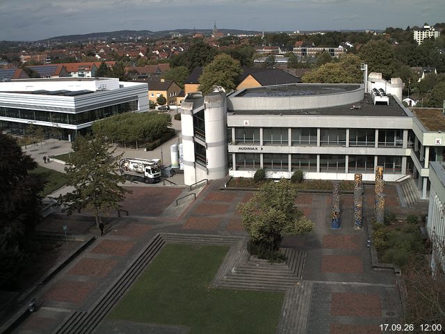 Foto der Webcam: Verwaltungsgeb&auml;ude, Innenhof mit Audimax, H&ouml;rsaal-Geb&auml;ude 1