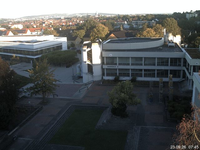 Foto der Webcam: Verwaltungsgeb&auml;ude, Innenhof mit Audimax, H&ouml;rsaal-Geb&auml;ude 1