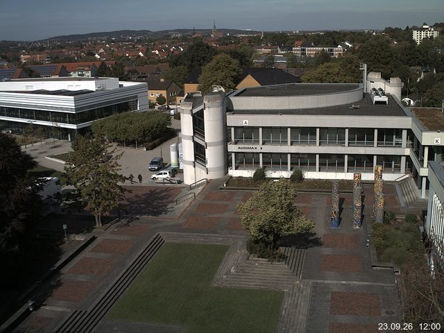 Foto der Webcam: Verwaltungsgeb&auml;ude, Innenhof mit Audimax, H&ouml;rsaal-Geb&auml;ude 1