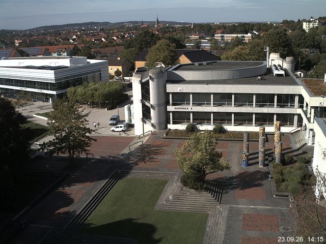 Foto der Webcam: Verwaltungsgeb&auml;ude, Innenhof mit Audimax, H&ouml;rsaal-Geb&auml;ude 1