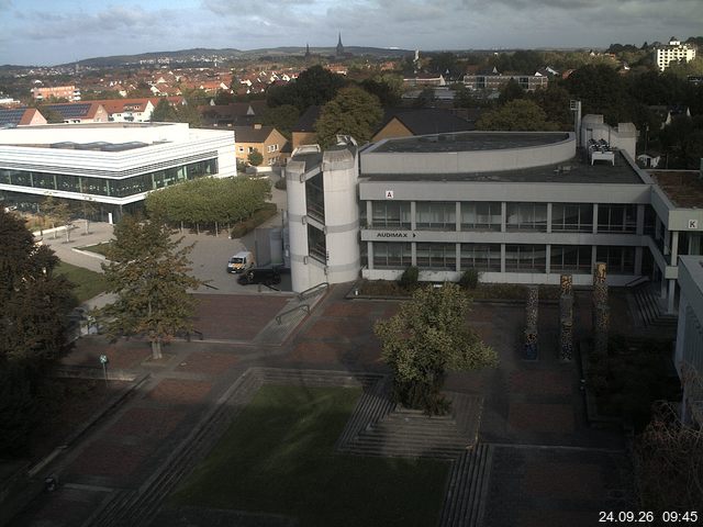 Foto der Webcam: Verwaltungsgeb&auml;ude, Innenhof mit Audimax, H&ouml;rsaal-Geb&auml;ude 1