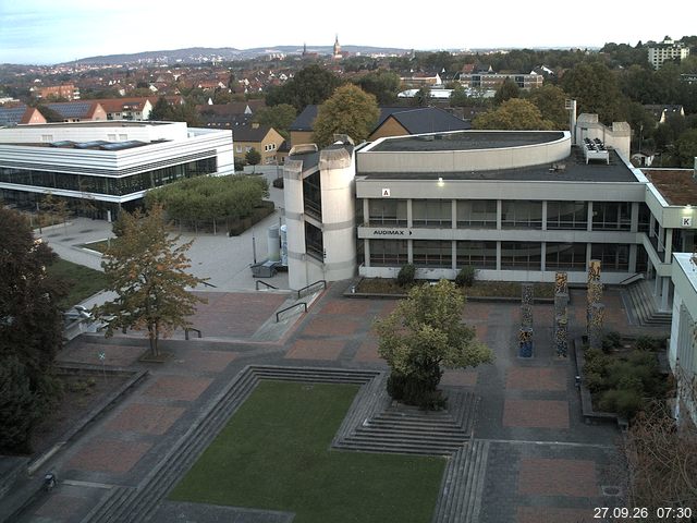 Foto der Webcam: Verwaltungsgeb&auml;ude, Innenhof mit Audimax, H&ouml;rsaal-Geb&auml;ude 1