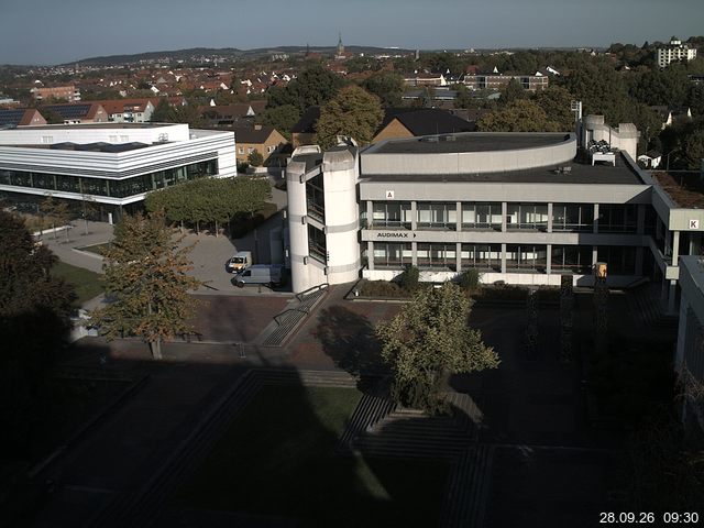 Foto der Webcam: Verwaltungsgeb&auml;ude, Innenhof mit Audimax, H&ouml;rsaal-Geb&auml;ude 1