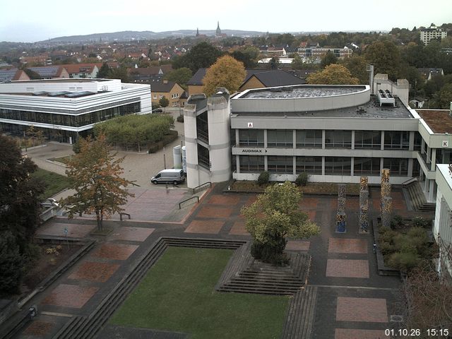 Foto der Webcam: Verwaltungsgeb&auml;ude, Innenhof mit Audimax, H&ouml;rsaal-Geb&auml;ude 1