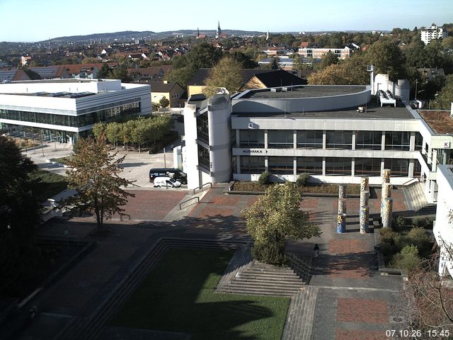 Foto der Webcam: Verwaltungsgeb&auml;ude, Innenhof mit Audimax, H&ouml;rsaal-Geb&auml;ude 1