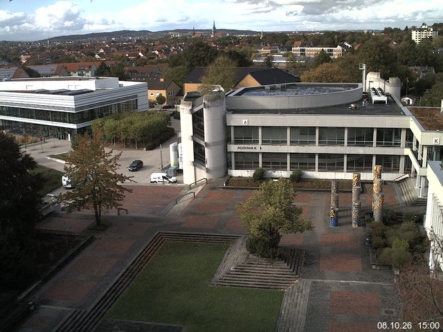 Foto der Webcam: Verwaltungsgeb&auml;ude, Innenhof mit Audimax, H&ouml;rsaal-Geb&auml;ude 1