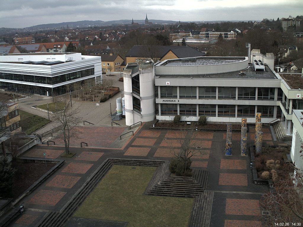 Foto der Webcam: Verwaltungsgeb&auml;ude, Innenhof mit Audimax, H&ouml;rsaal-Geb&auml;ude 1