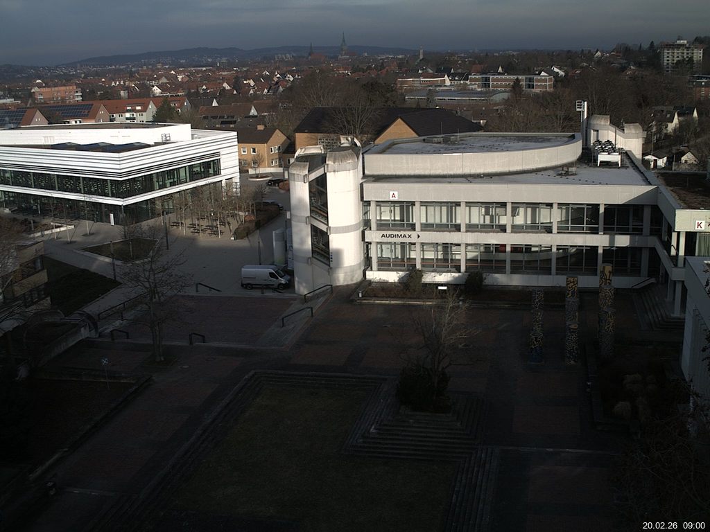 Foto der Webcam: Verwaltungsgeb&auml;ude, Innenhof mit Audimax, H&ouml;rsaal-Geb&auml;ude 1