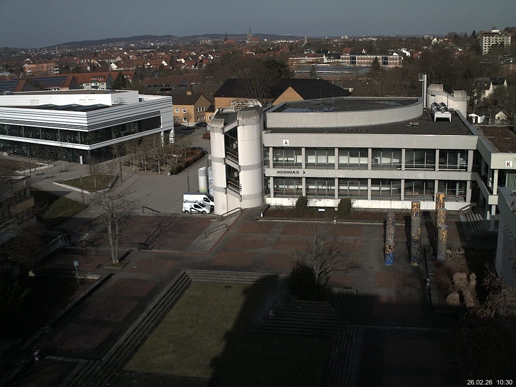 Foto der Webcam: Verwaltungsgeb&auml;ude, Innenhof mit Audimax, H&ouml;rsaal-Geb&auml;ude 1