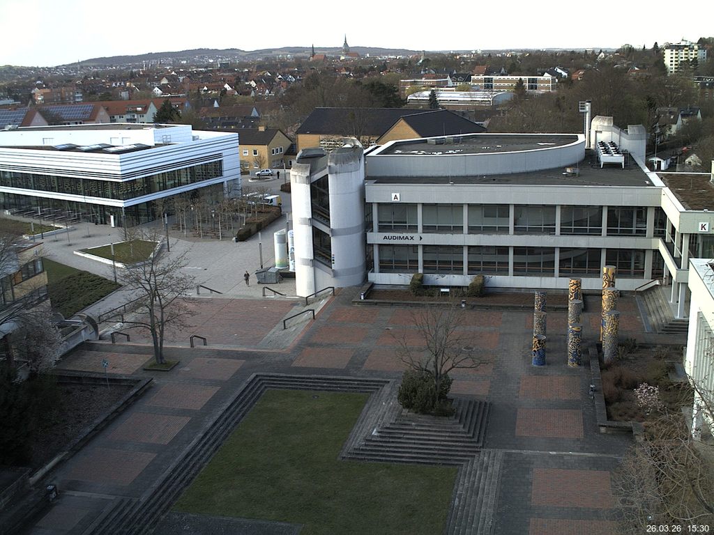 Foto der Webcam: Verwaltungsgeb&auml;ude, Innenhof mit Audimax, H&ouml;rsaal-Geb&auml;ude 1