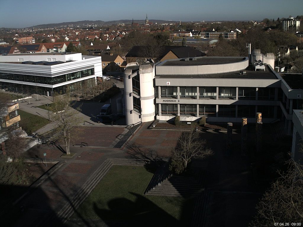 Foto der Webcam: Verwaltungsgeb&auml;ude, Innenhof mit Audimax, H&ouml;rsaal-Geb&auml;ude 1