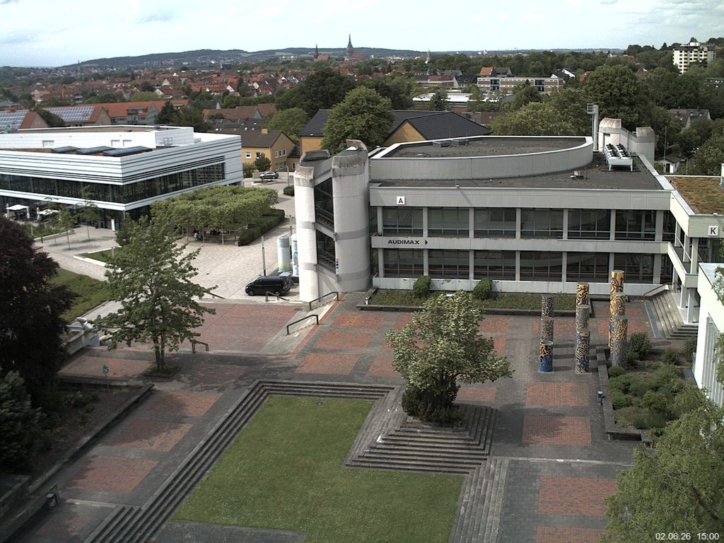 Foto der Webcam: Verwaltungsgeb&auml;ude, Innenhof mit Audimax, H&ouml;rsaal-Geb&auml;ude 1