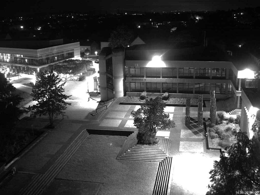 Foto der Webcam: Verwaltungsgeb&auml;ude, Innenhof mit Audimax, H&ouml;rsaal-Geb&auml;ude 1