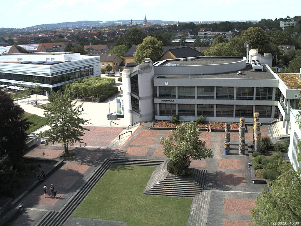 Foto der Webcam: Verwaltungsgeb&auml;ude, Innenhof mit Audimax, H&ouml;rsaal-Geb&auml;ude 1